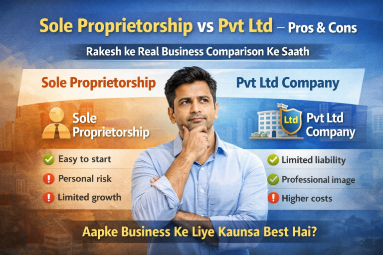 Sole Proprietorship vs Pvt Ltd – Pros & Cons (Real Business Perspective)